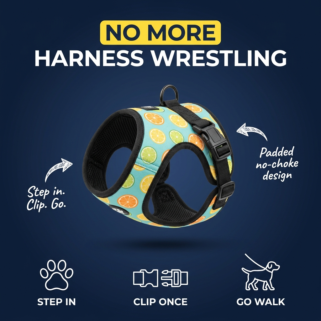 Step-In Padded Dog Harness — No-Struggle Clip & Go Design