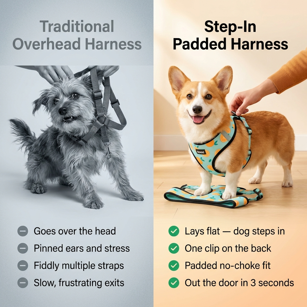 Step-In Padded Dog Harness — No-Struggle Clip & Go Design