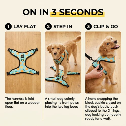 Step-In Padded Dog Harness — No-Struggle Clip & Go Design