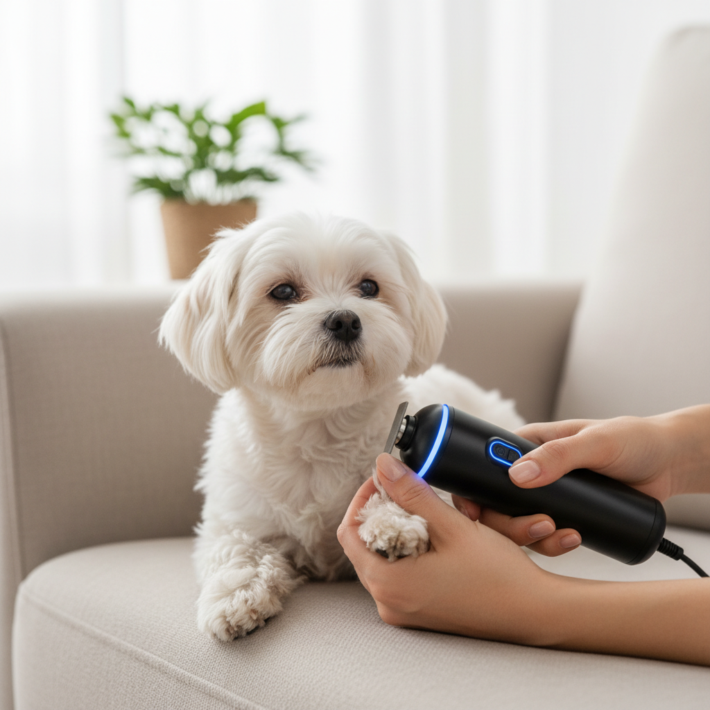 Dog Nail Grinder — Quiet Cordless Pet Nail Trimmer with LED Light