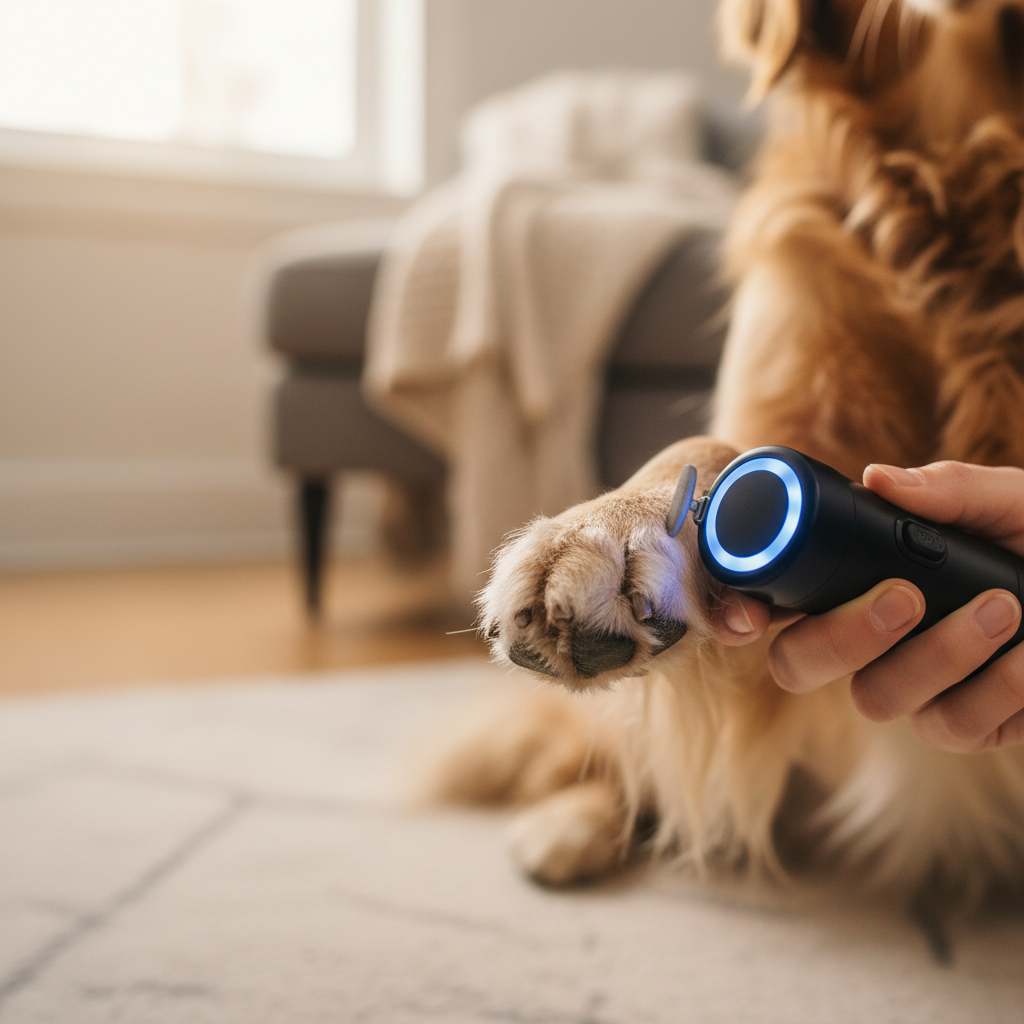 Dog Nail Grinder — Quiet Cordless Pet Nail Trimmer with LED Light